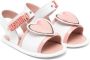 Moschino Kids heart-patch leather sandals White - Thumbnail 1