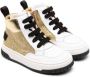 Moschino Kids high-top panelled sneakers Gold - Thumbnail 1