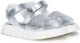 Moschino Kids logo-embroidered leather sandals Silver - Thumbnail 1