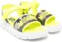 Moschino Kids logo-embroidered leather sandals Yellow - Thumbnail 1