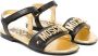 Moschino Kids logo-lettering leather sandals Black - Thumbnail 1