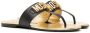 Moschino Kids logo-lettering leather sandals Gold - Thumbnail 1