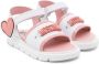 Moschino Kids logo-lettering leather sandals White - Thumbnail 1