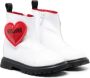 Moschino Kids logo-patch leather ankle boots White - Thumbnail 1