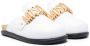 Moschino Kids logo-plaque detail slides White - Thumbnail 1