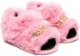 Moschino Kids logo-plaque open-toe sandals Pink - Thumbnail 1
