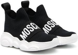 Moschino Kids logo-print hi-top sneakers Black