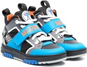 Moschino Kids logo-print high-top sneakers Blue