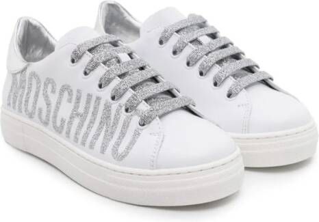 Moschino Kids logo-print lace-up sneakers White