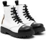 Moschino Kids logo-print leather ankle boots White - Thumbnail 1