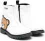 Moschino Kids logo-print leather boots White - Thumbnail 1