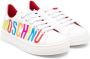 Moschino Kids logo-print leather sneakers White - Thumbnail 1