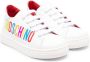 Moschino Kids logo-print leather sneakers White - Thumbnail 1