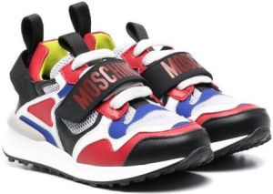 Moschino Kids logo-print leather trainers Red