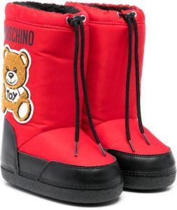 Moschino Kids logo-print lined snow-boots Red