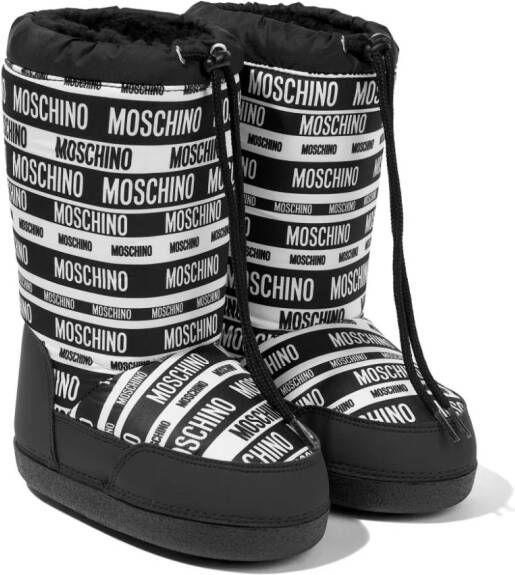 Moschino Kids logo-print padded snow boots Black