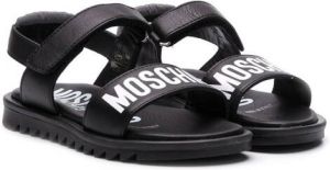 Moschino Kids logo-print sandals Black