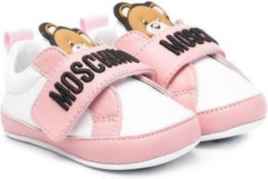 Moschino Kids logo-print teddy sneakers Pink