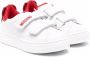 Moschino Kids logo-print touch-strap leather sneakers White - Thumbnail 1