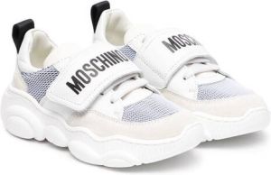 Moschino Kids logo-print touch-strap sneakers White