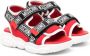 Moschino Kids logo touch-strap sandals Red - Thumbnail 1