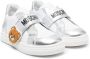 Moschino Kids metallic logo-print touch-strap sneakers White - Thumbnail 1