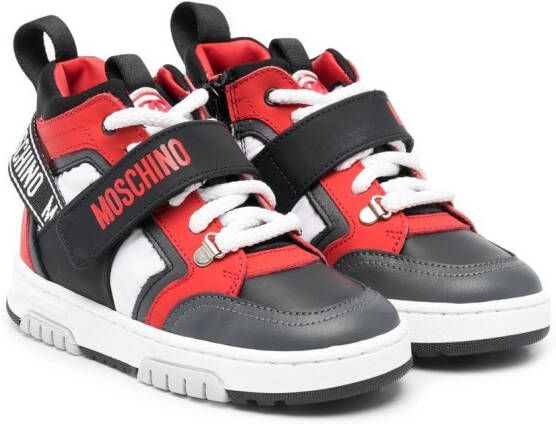 Moschino Kids mid-top logo-print sneakers Red
