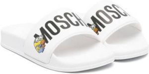 Moschino Kids Minions logo-strap slides White
