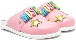 Moschino Kids multicolour-logo slippers Pink