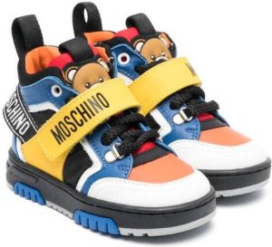 Moschino Kids panelled high-top sneakers Blue