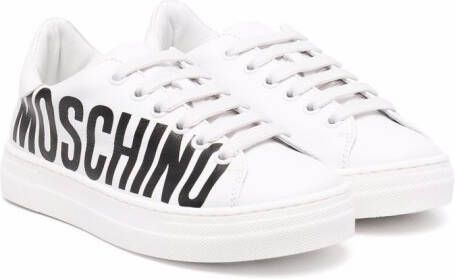 Moschino Kids side logo-print sneakers White