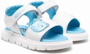 Moschino Kids side Toy-Bear patch sandals White