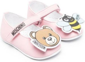 Moschino Kids Teddy Bear & Bee ballerina shoes Pink