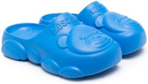 Moschino Kids teddy bear-detail slip-on sandals Blue