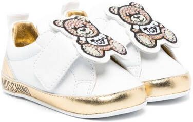 Moschino Kids Teddy Bear-embellished pre-walker White