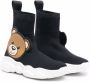Moschino Kids teddy bear-embellished sock-style sneakers Black - Thumbnail 1