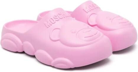 Moschino Kids Teddy Bear flatform slippers Pink