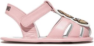 Moschino Kids teddy bear leather sandals Pink
