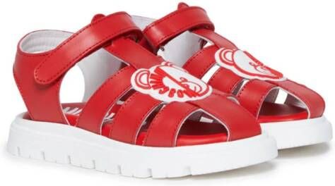 Moschino Kids Teddy Bear leather sandals Red