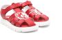 Moschino Kids Teddy Bear leather sandals Red - Thumbnail 1