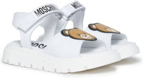 Moschino Kids Teddy Bear leather sandals White