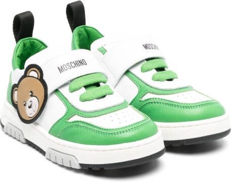 Moschino Kids Teddy Bear leather sneakers White