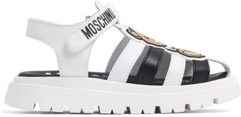 Moschino Kids Teddy Bear logo-print sandals White