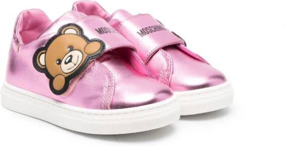 Baby Faux Fur Flats in Pink - Moschino Kids