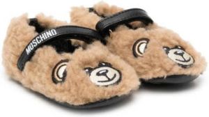 Moschino Kids Teddy Bear motif ballerina shoes Brown