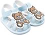 Moschino Kids Teddy Bear-motif leather sandals Blue - Thumbnail 1