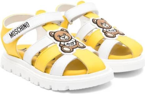 Moschino Kids Teddy-Bear-motif leather sandals White