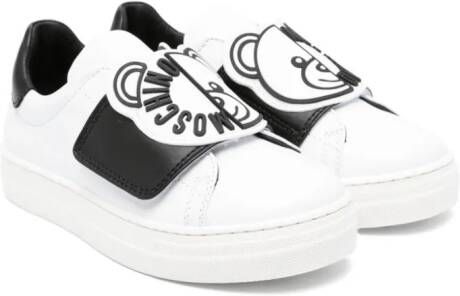 Moschino Kids Teddy-Bear-motif leather sneakers White