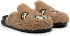 Moschino Kids Teddy Bear motif slippers Neutrals