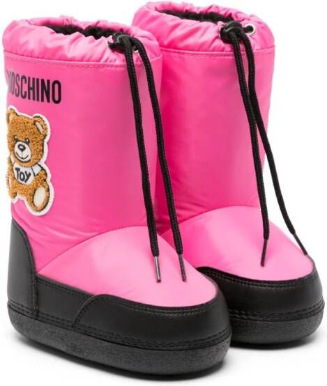 Moschino Kids Teddy Bear-motif snow boots Pink